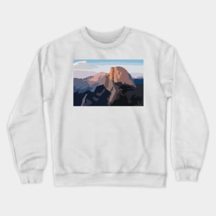 Half Dome in Yosemite National Park Digital Painting Crewneck Sweatshirt